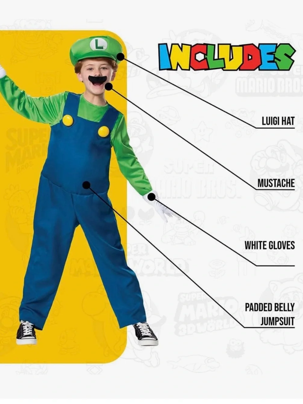 Halloween Costume. Nintendo Luigi  - Boys Sz 7/8 - NWT